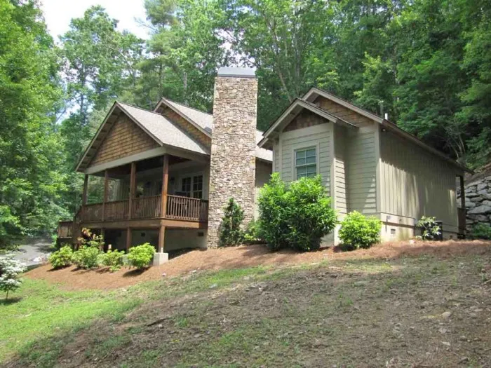 Cabin at the Misty Mountains resort surrounded by trees